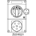 Switch socket ZI2 with disconnector L-O-P - 23\R221