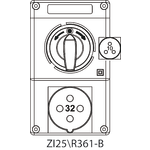 Instalační souprava ZI2 se spínačem L-0-P - 25\R361-B