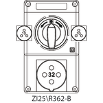 Instalační souprava ZI2 se spínačem L-0-P - 25\R362-B