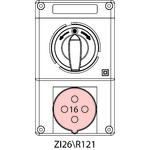 Switch socket ZI2 with disconnector L-O-P - 26\R121