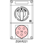 Switch socket ZI2 with disconnector L-O-P - 26\R221