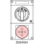 Switch socket ZI2 with disconnector L-O-P - 26\R361