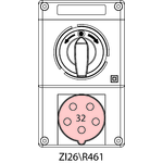 Switch socket ZI2 with disconnector L-O-P - 26\R461