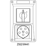 Switch socket ZI with disconnector 0-I - 02\R441