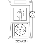 Switch socket ZI with disconnector 0-I - 03\R211