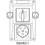 Switch socket ZI with disconnector 0-I - 04\R211