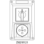 Switch socket ZI with disconnector L-O-P - 02\R121