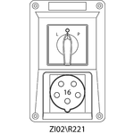Switch socket ZI with disconnector L-O-P - 02\R221