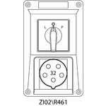 Switch socket ZI with disconnector L-O-P - 02\R461