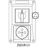 Switch socket ZI with disconnector L-O-P - 03\R121