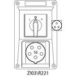 Switch socket ZI with disconnector L-O-P - 03\R221