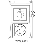 Switch socket ZI with disconnector L-O-P - 05\R461