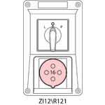 Switch socket ZI with disconnector L-O-P - 12\R121