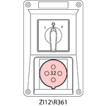 Switch socket ZI with disconnector L-O-P - 12\R361