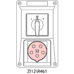 Switch socket ZI with disconnector L-O-P - 12\R461