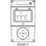 Switch socket ZI3 with miniature circuit breaker - 32\R111