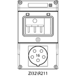 Switch socket ZI3 with miniature circuit breaker - 32\R211