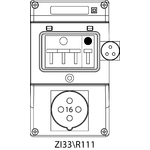 Switch socket ZI3 with miniature circuit breaker - 33\R111
