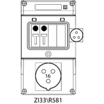 Switch socket ZI3 with miniature circuit breaker - 33\R581