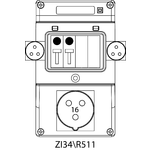 Switch socket ZI3 with miniature circuit breaker - 34\R511