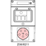 Switch socket ZI3 with miniature circuit breaker - 36\R211