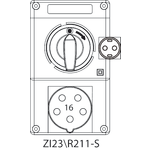 Montageset ZI2 mit Trennschalter 0-I (SCHUKO) - 23\R211-S