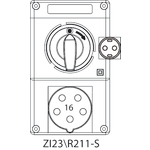 Zestaw instalacyjny ZI2 z rozłącznikiem 0-I (SCHUKO) - 23\R211-S