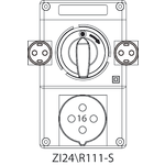 Switch socket ZI2 with disconnector 0-I (SCHUKO) - 24\R111-S