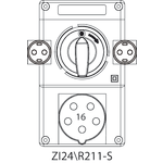 Switch socket ZI2 with disconnector 0-I (SCHUKO) - 24\R211-S