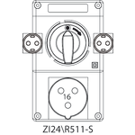 Zestaw instalacyjny ZI2 z rozłącznikiem 0-I (SCHUKO) - 24\R511-S