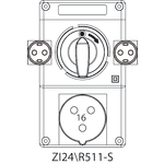 Switch socket ZI2 with disconnector 0-I (SCHUKO) - 24\R511-S