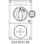 Zestaw instalacyjny ZI2 z rozłącznikiem 0-I (SCHUKO) - 25\R341-BS