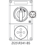 Switch socket ZI2 with disconnector 0-I (SCHUKO) - 25\R341-BS