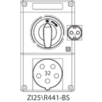 Switch socket ZI2 with disconnector 0-I (SCHUKO) - 25\R441-BS