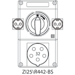 Montageset ZI2 mit Trennschalter 0-I (SCHUKO) - 25\R442-BS