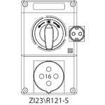 Switch socket ZI2 with disconnector L-O-P (SCHUKO) - 23\R121-S