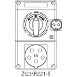 Montageset ZI2 mit Trennschalter L-0-P (SCHUKO) - 23\R221-S