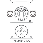 Montageset ZI2 mit Trennschalter L-0-P (SCHUKO) - 24\R121-S