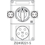 Montageset ZI2 mit Trennschalter L-0-P (SCHUKO) - 24\R221-S