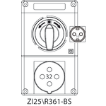 Montageset ZI2 mit Trennschalter L-0-P (SCHUKO) - 25\R361-BS
