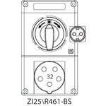 Montageset ZI2 mit Trennschalter L-0-P (SCHUKO) - 25\R461-BS