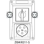 Montageset ZI SCHUKO mit Trennschalter 0-I (SCHUKO) - 04\R211-S
