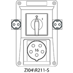 Zestaw instalacyjny ZI z rozłącznikiem 0-I (SCHUKO) - 04\R211-S