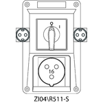 Montageset ZI SCHUKO mit Trennschalter 0-I (SCHUKO) - 04\R511-S