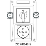 Montageset ZI SCHUKO mit Trennschalter 0-I (SCHUKO) - 05\R342-S