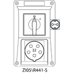 Montageset ZI SCHUKO mit Trennschalter 0-I (SCHUKO) - 05\R441-S