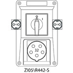 Montageset ZI SCHUKO mit Trennschalter 0-I (SCHUKO) - 05\R442-S