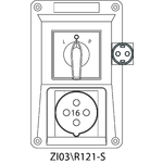 Instalační souprava ZI se spínačem L-0-P (SCHUKO) - 03\R121-S