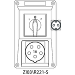 Instalační souprava ZI se spínačem L-0-P (SCHUKO) - 03\R221-S
