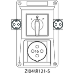 Montageset ZI mit Trennschalter L-0-P (SCHUKO) - 04\R121-S